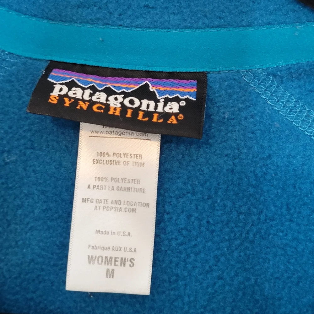 Patagonia Vest Women Small Blue Seaport Synchilla Polyester Fleece Medium - Picture 2 of 3